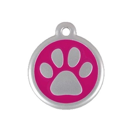 RED DINGO Red Dingo 06-PP-HP-LG QR Tag Premium Paw Print Hot Pink; Large 06-PP-HP-LG